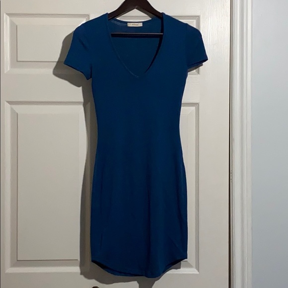 Navy blue short-sleeved mini dress - Picture 1 of 6